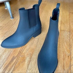 Black rain boots